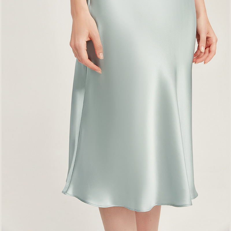 100% Mulberry Silk Mid-Long Slip Dress