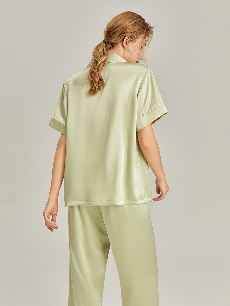100% Mulberry Silk Short-Sleeve Pyjama Set