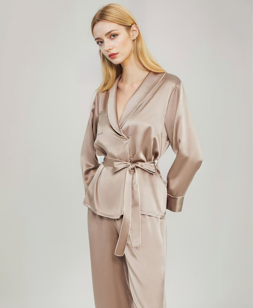 Jinlure 100% Silk Pyjama Set Long Sleeve