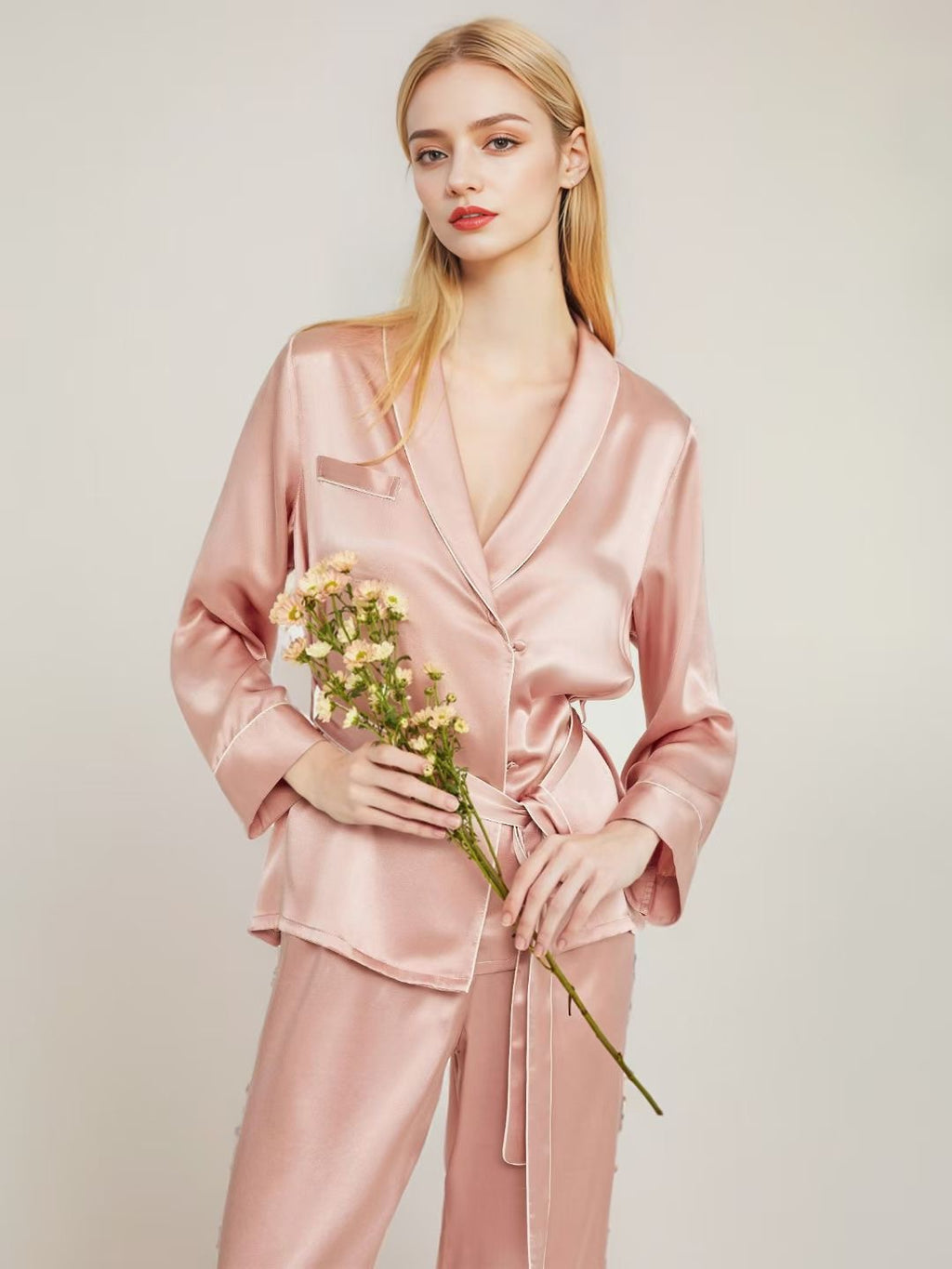 Jinlure 100% Silk Pyjama Set Long Sleeve