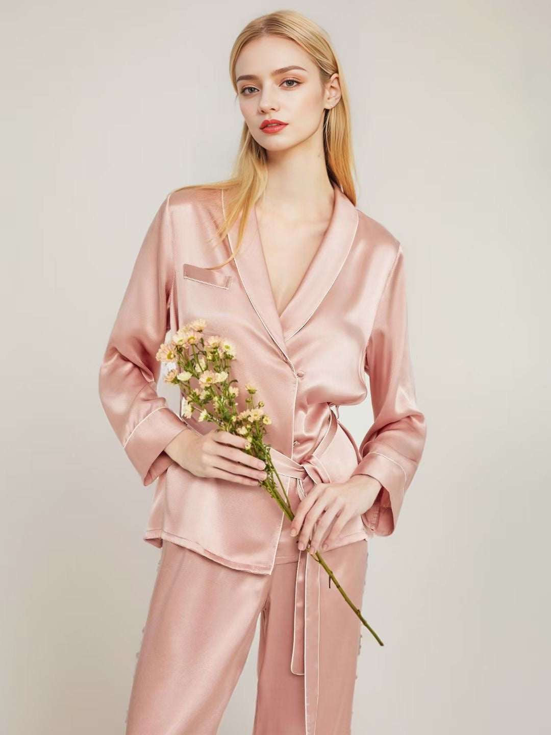 Jinlure 100% Silk Pyjama Set Long Sleeve