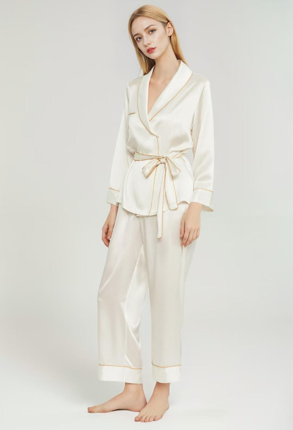 Jinlure 100% Silk Pyjama Set Long Sleeve