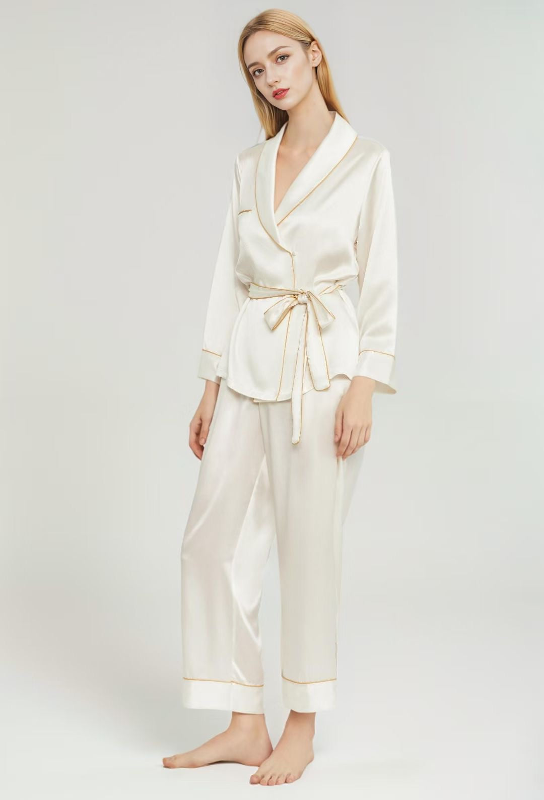 Jinlure 100% Silk Pyjama Set Long Sleeve