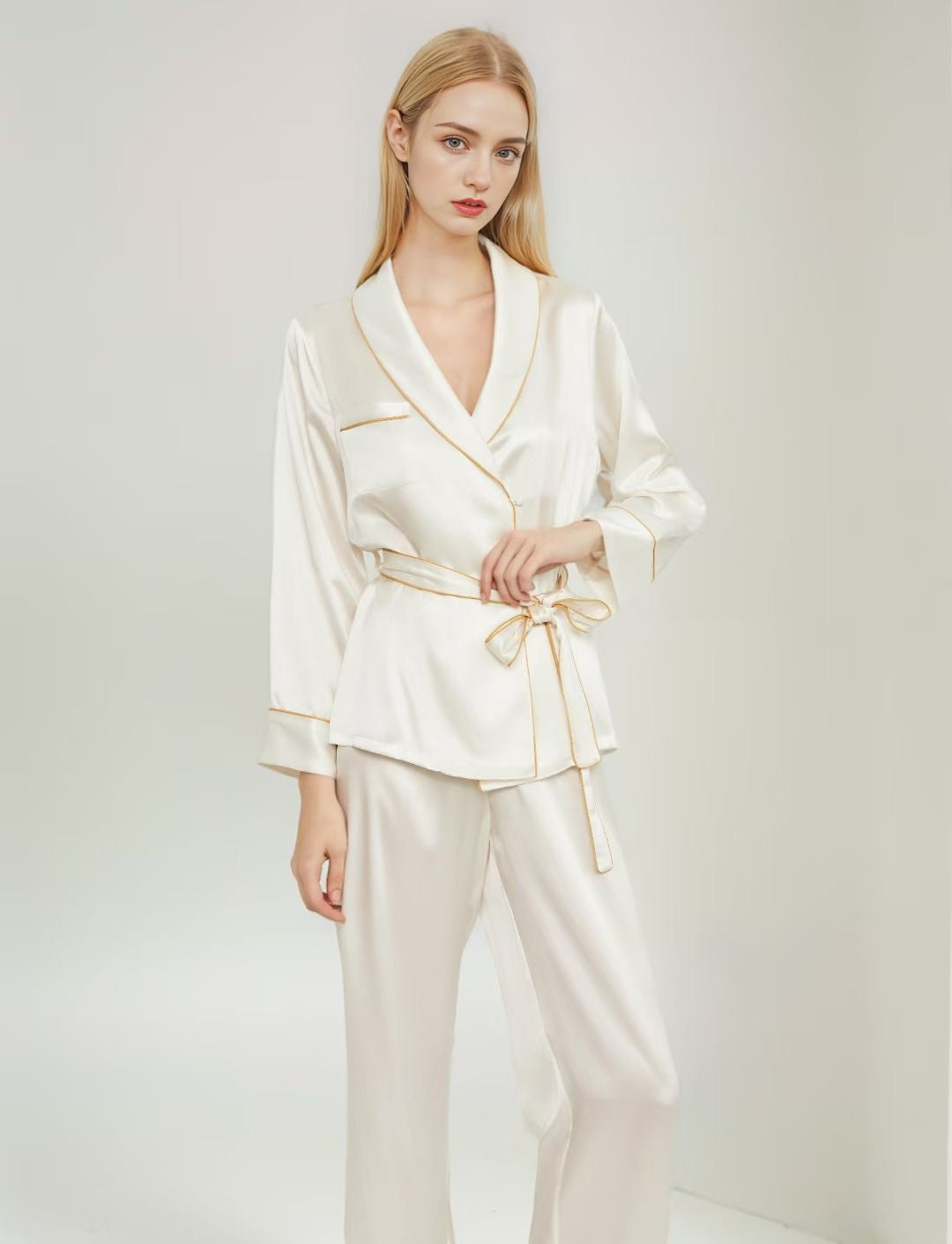 Jinlure 100% Silk Pyjama Set Long Sleeve