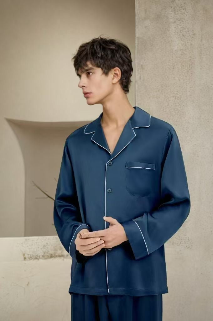 Celestial Nights – 100% Mulberry Silk Full-Length Pyjama Set