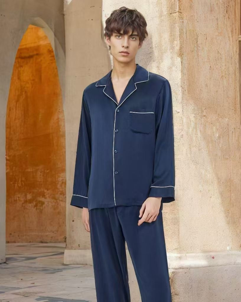 Celestial Nights – 100% Mulberry Silk Full-Length Pyjama Set