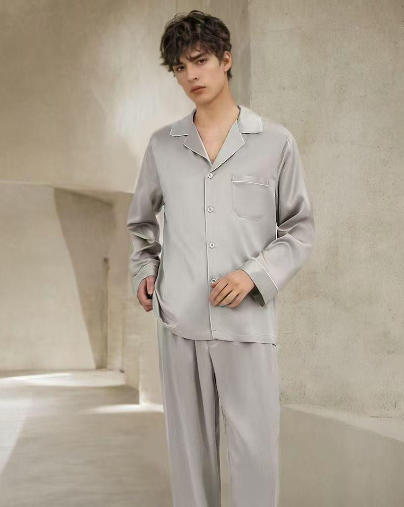 Celestial Nights – 100% Mulberry Silk Full-Length Pyjama Set