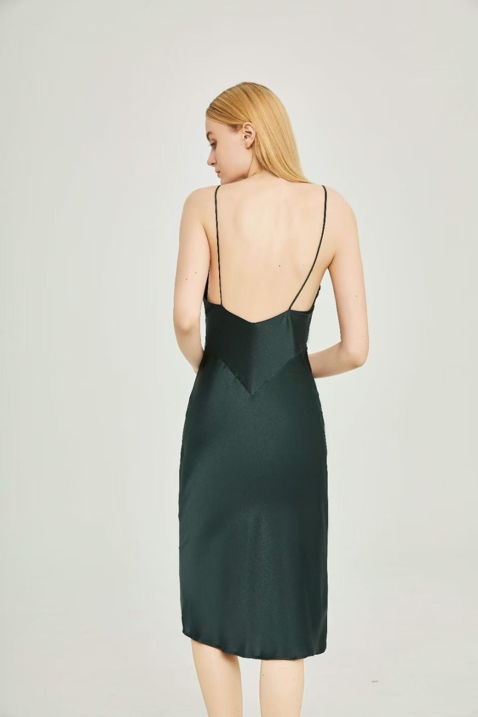 Petal Slip Dress – 100% Mulberry Silk Midi Dress