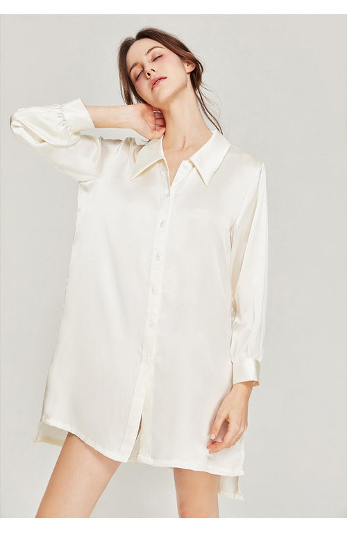 100% Mulberry Silk Colourblock Nightshirt