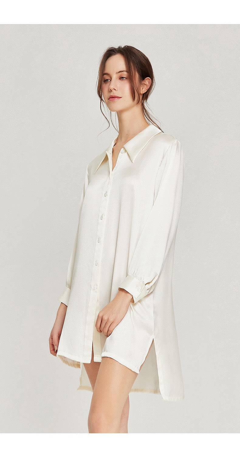 100% Mulberry Silk Colourblock Nightshirt
