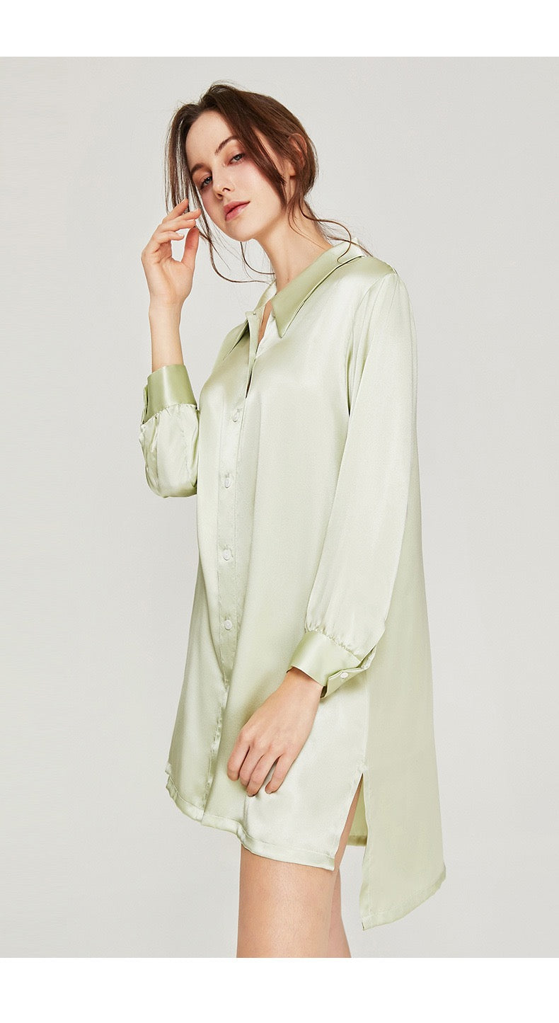 100% Mulberry Silk Colourblock Nightshirt
