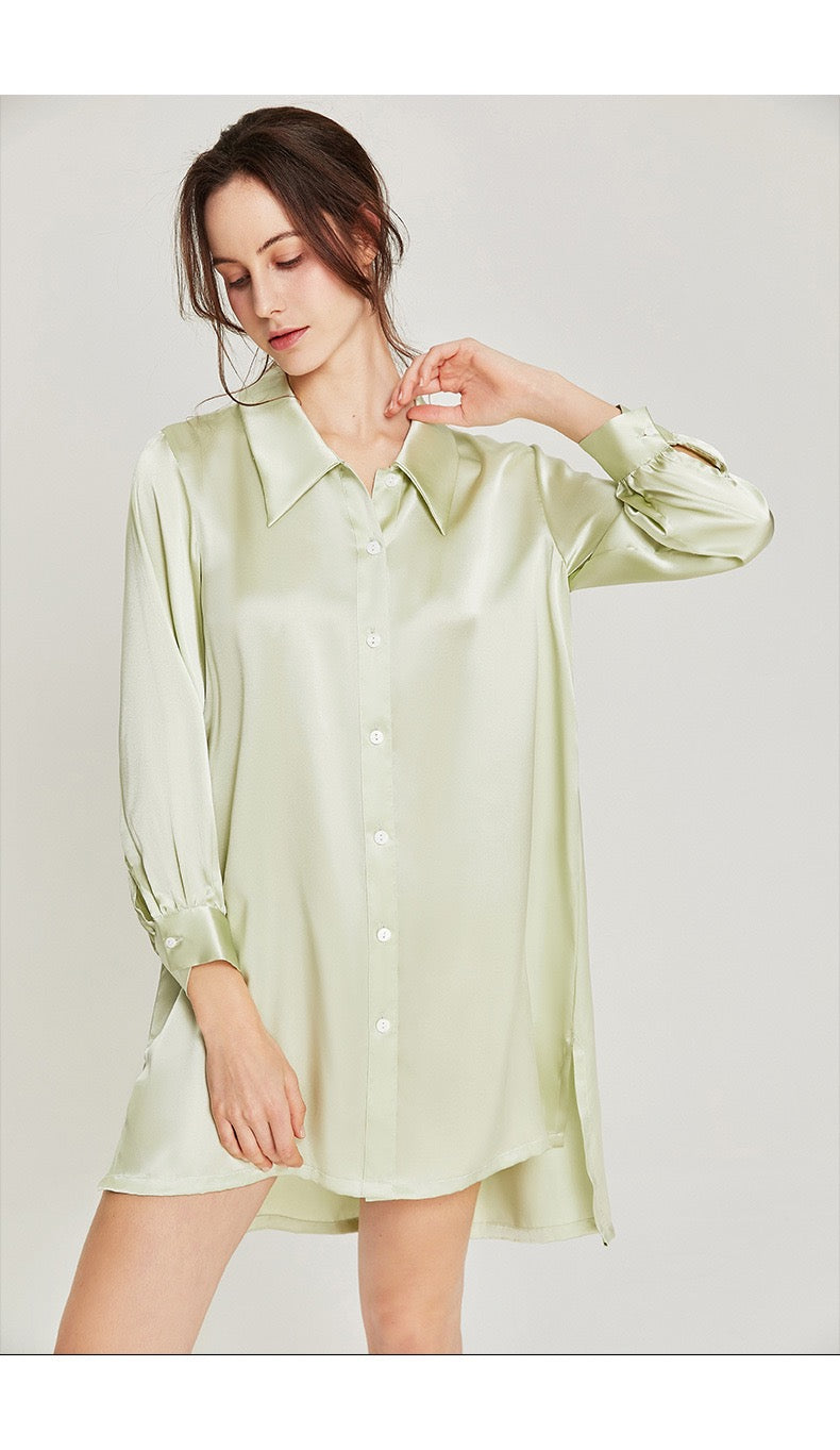 100% Mulberry Silk Colourblock Nightshirt