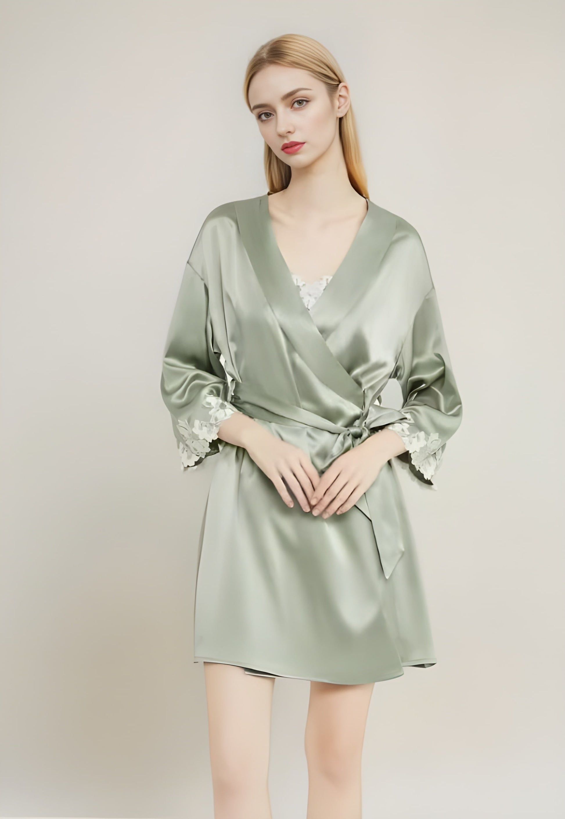 The Silk Lace Robe Set