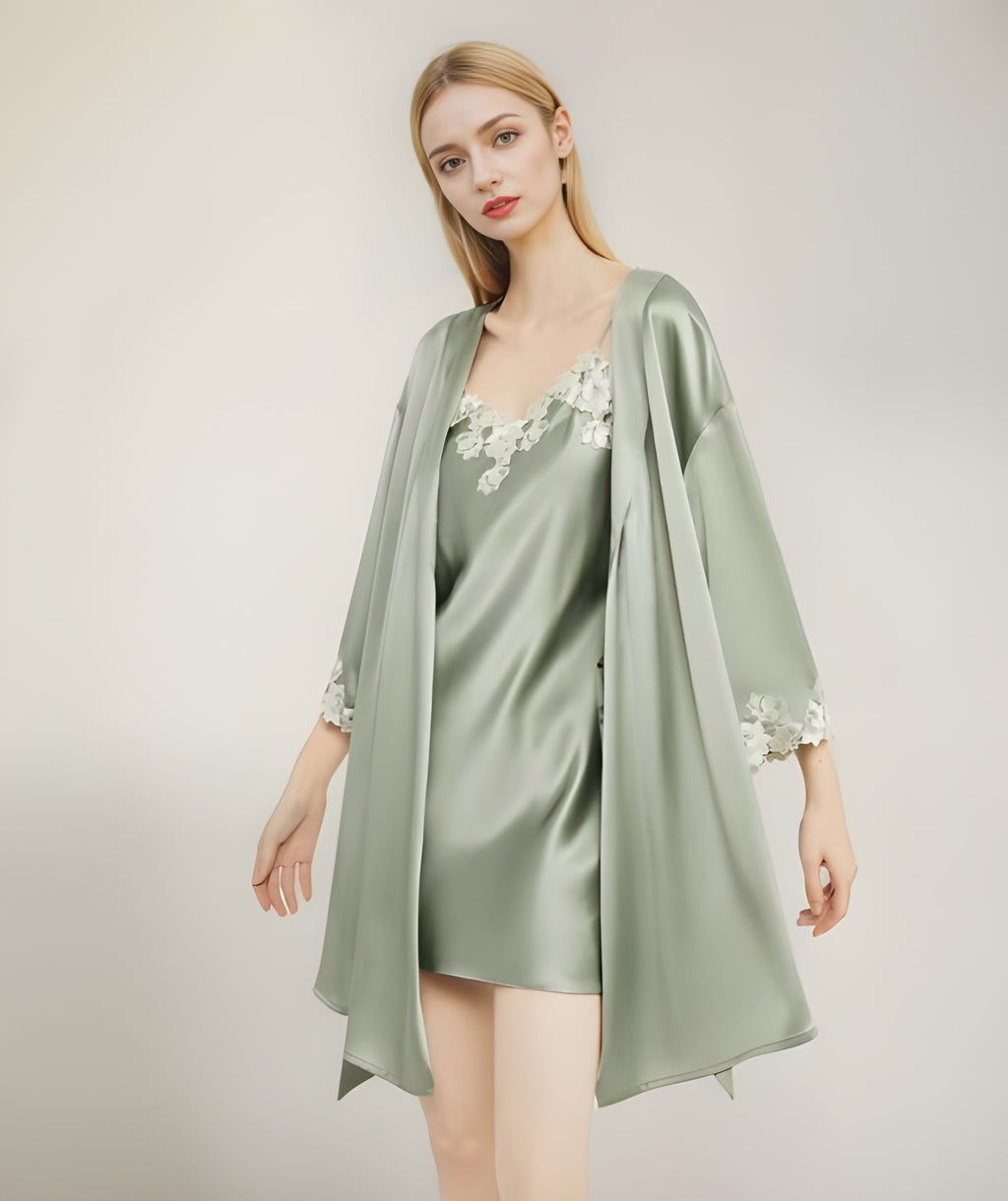 The Silk Lace Robe Set