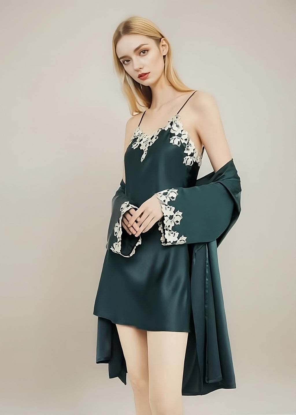 The Silk Lace Robe Set